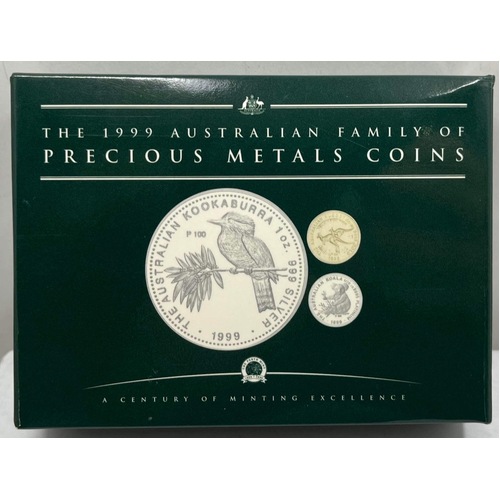 1999 Gold Platinum Silver Family of Precious Metals Proof Coin Set
