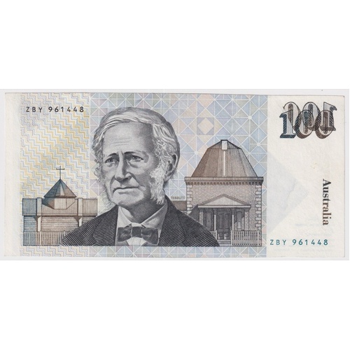 1984 $100 Note Johnston/Stone Wet Ink Transfer R608 about Unc