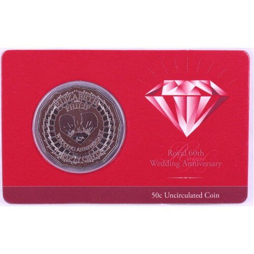 2007 50 Cent Uncirculated Coin Diamond 60th Wedding Anniversary