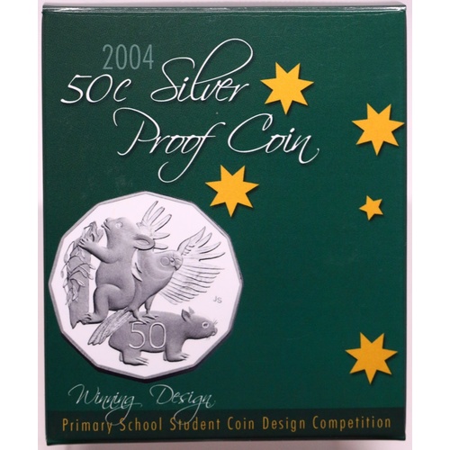 2004 50 Cent Silver Proof Coin Wombat Student Design