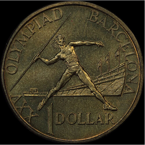 1992 One Dollar Unc Barcelona in RAM Satchel