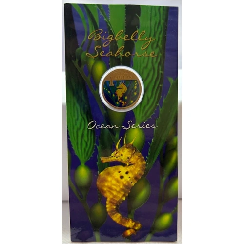 2007 Coloured 1 Dollar Uncirculated Coin Ocean Series Big Belly Seahorse