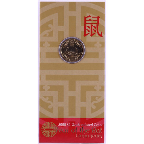 2008 1 Dollar Uncirculated Coin Lunar Year of the Rat