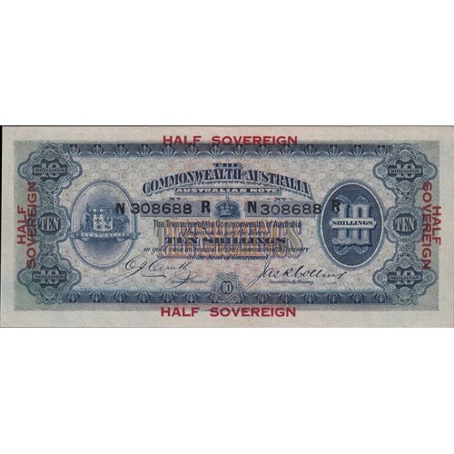 1918 Ten Shilling Cerutty/Collins R3B about EF