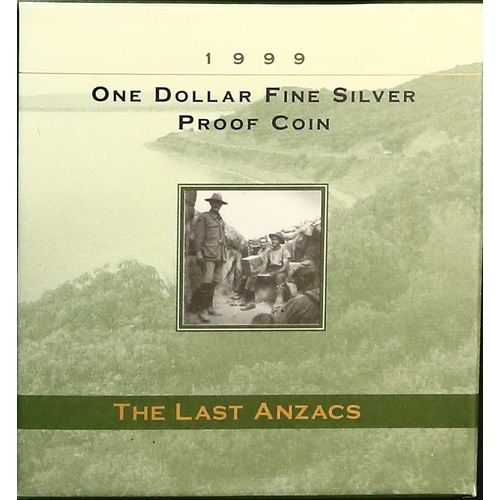 1999 Silver 1 Dollar Proof Coin The Last Anzac