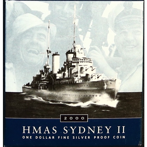 2000 Silver 1 Dollar Proof Coin HMAS Sydney
