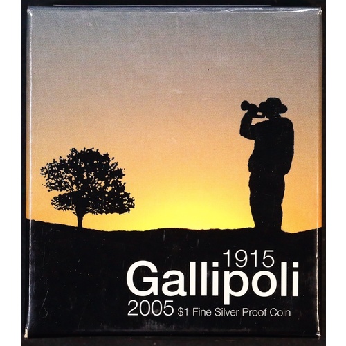 2005 Silver 1 Dollar Proof Coin Gallipoli