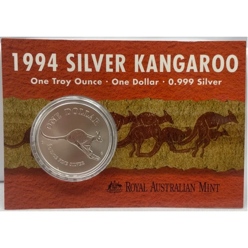 1994 Silver 1 Dollar Uncirculated Coin Flying Joey