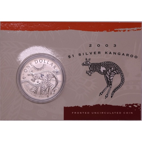 2003 One Dollar Silver Kangaroo Unc Coin Jirrah-Watty