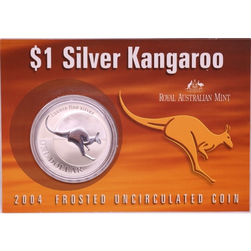 2004 1 Dollar Silver Kangaroo Unc Coin Flying Kangaroo