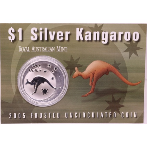 2005 One Dollar Silver Kangaroo Unc Coin Spirit of Australia