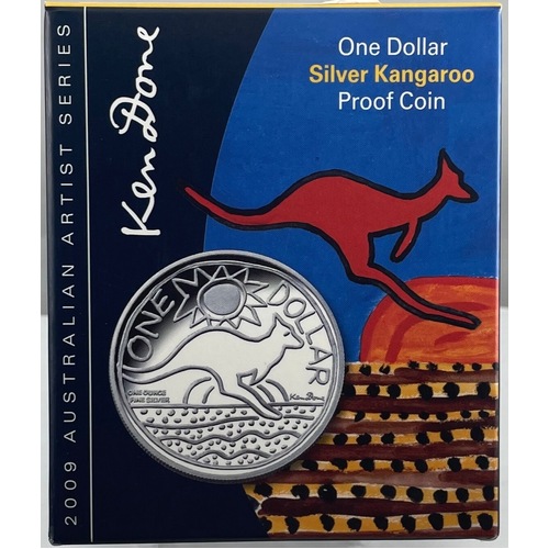 2009 One Dollar Silver Kangaroo Proof Ken Done