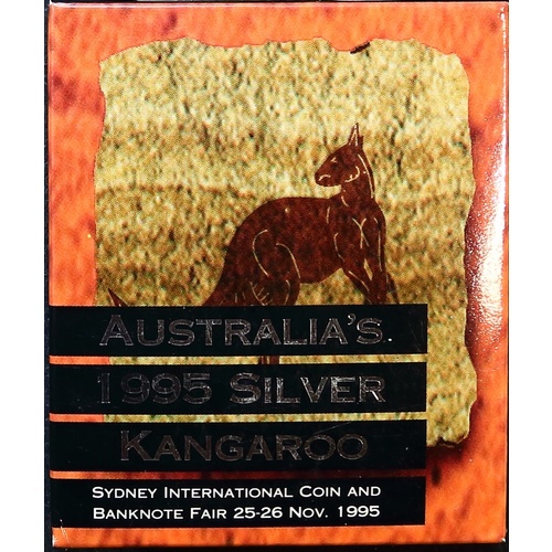 1995 One Dollar Silver Kangaroo Unc Coin Fair - Facing Kangaroo