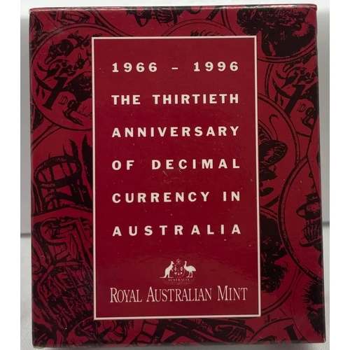 1996 1 Dollar Silver Proof Ballot Issue 30th Anniversary Of Decimal Currency