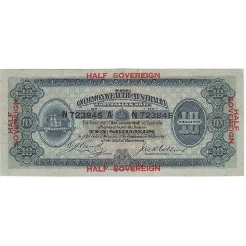 1918 Ten Shilling Cerutty/Collins R3B good Fine