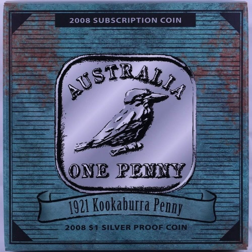 2008 One Dollar Proof Ballot Issue Square Kookaburra Penny