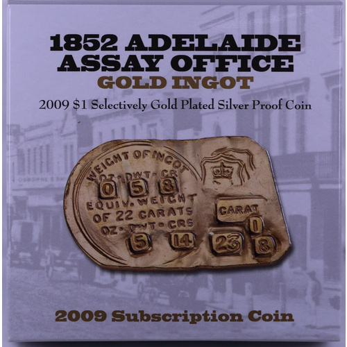2009 One Dollar Proof Ballot Issue Adelaide Ingot