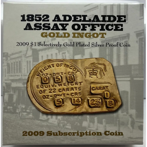 2009 Silver 1 Dollar Proof Coin Ballot Issue Adelaide Ingot