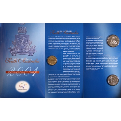 Australia 2001 Federation Three Coin Uncirculated Set South Australia