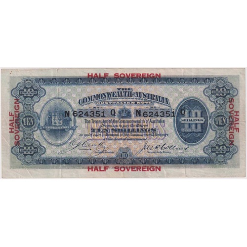 1918 Ten Shilling Cerutty/Collins R3b Very Fine