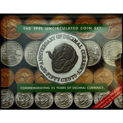 Australia 1991 Uncirculated Mint Coin Set 25th Anniversary of Decimal Currency