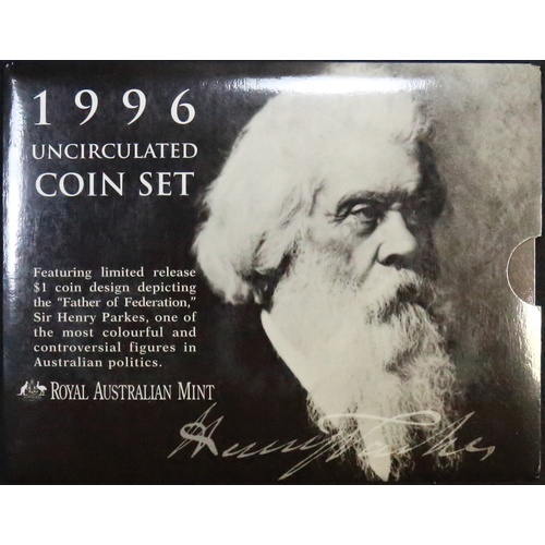 Australia 1996 Uncirculated Mint Coin Set Henry Parkes
