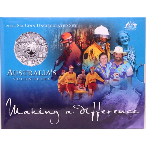 2003 Uncirculated Mint Coin Set Volunteers