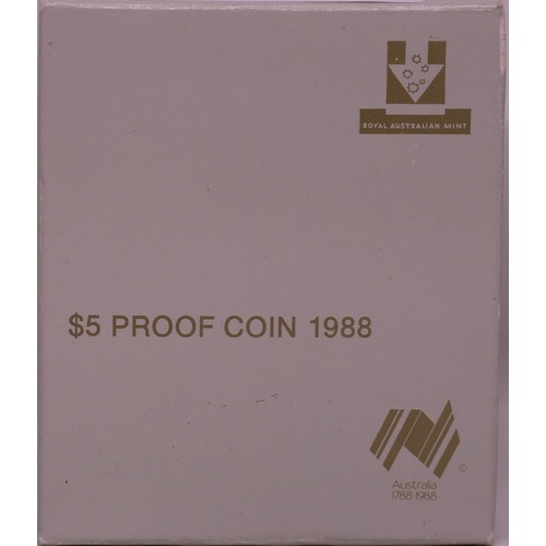 1988 Five Dollar Proof Coin Parliament House