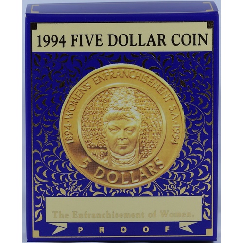 1994 5 Dollar Proof Coin Centenary of the Enfranchisement of Women