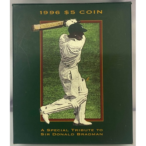 1996 5 Dollar Proof Coin Donald Bradman