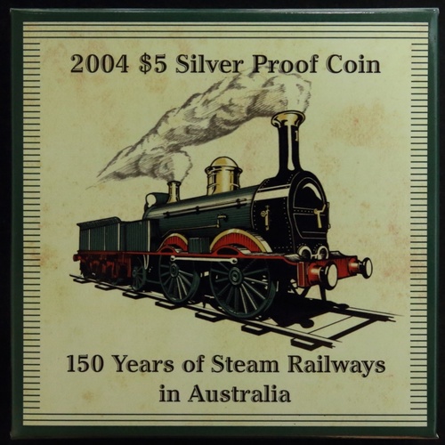 2004 Five Dollar Silver Proof Steam Railways