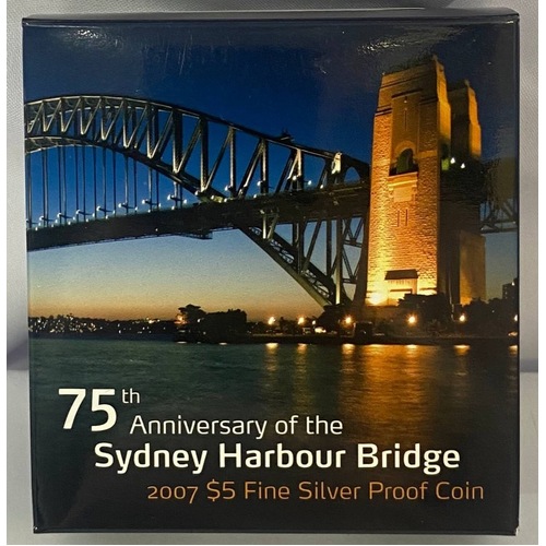2007 Five Dollar Silver Proof Coin Harbour Bridge