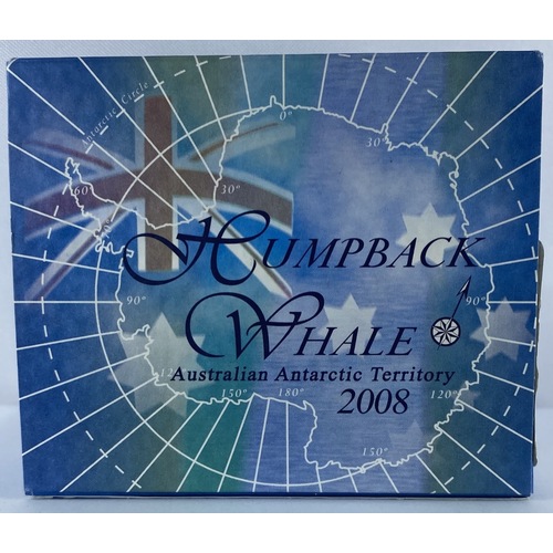 2008 Silver One Ounce Proof Coin Antarctic Territory Humpback Whale