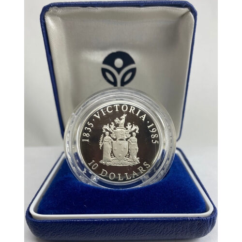1985 Silver 10 Dollar Proof Coin State Series Victoria