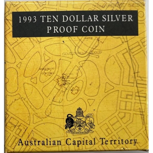 1993 Silver 10 Dollar Proof Coin State Series - ACT