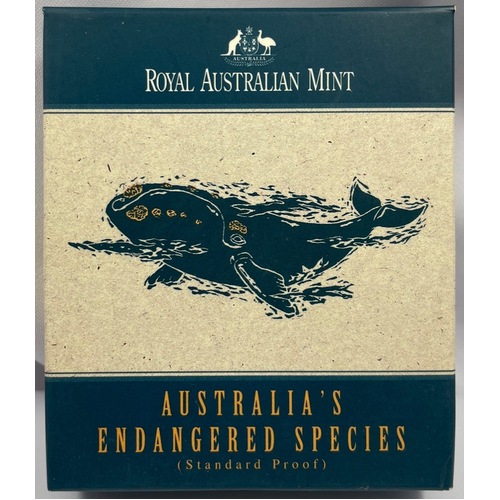 1996 Silver 10 Dollar Proof Coin Southern Right Whale