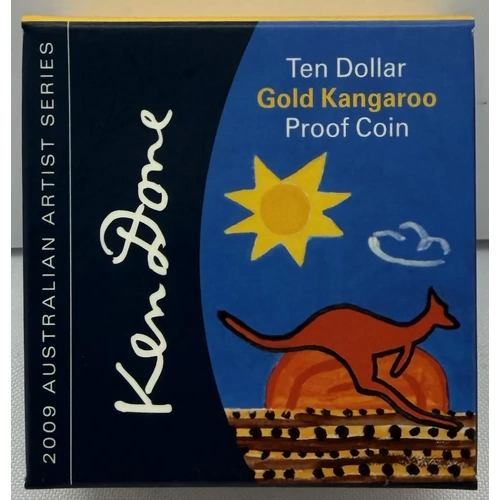 2009 Ten Dollar Gold Proof Coin Kangaroo Ken Done