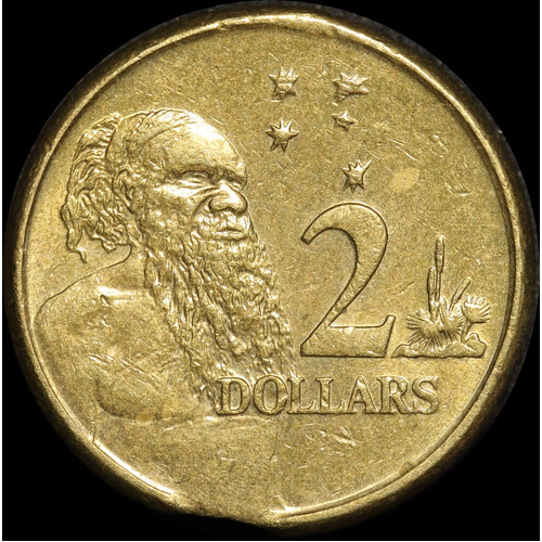 2009 $2 Clipped Planchet Error KM# 406 EF