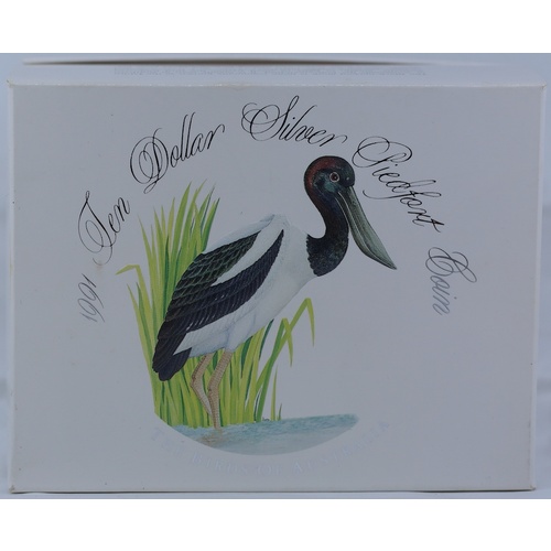 1991 Ten Dollar Silver Piedfort Proof Jabiru