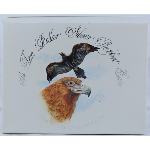 1994 Silver 10 Dollar Piedfort Proof Coin Birds of Australia Wedge Tailed Eagle