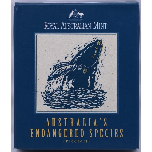 1996 SIlver 10 Dollar Piedfort Proof Coin Southern Right Whale