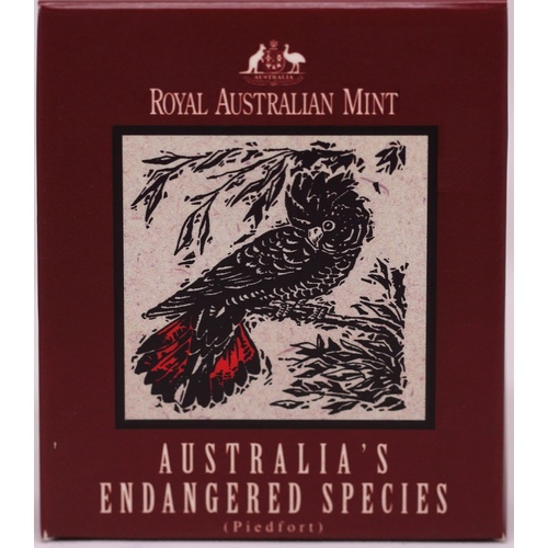 1997 Silver 10 Dollar Piedfort Proof Coin Black Cockatoo