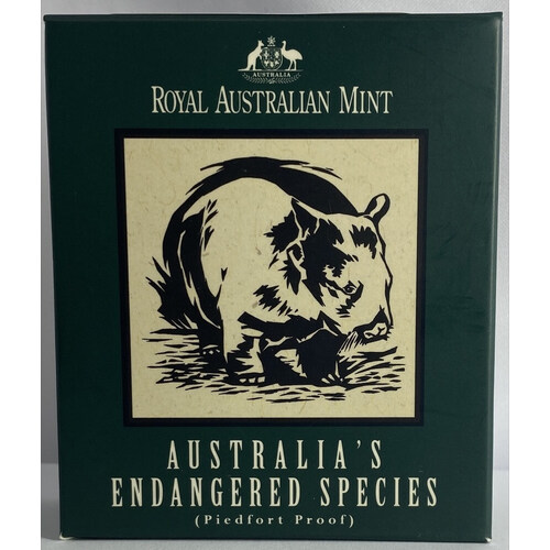 1998 Ten Dollar Silver Piedfort Proof Coin Endangered Species - Wombat