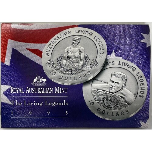 1995 Ten Dollar Specimen Pair The Living Olympic Legends