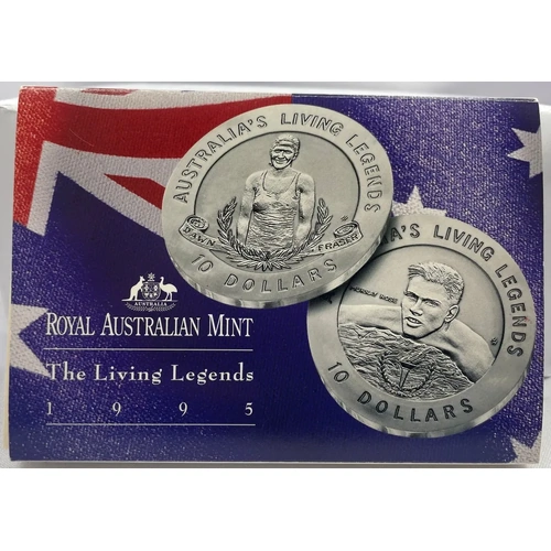 1995 Ten Dollar Specimen Pair The Living Olympic Legends