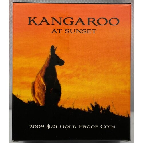 2008 $25 Gold Proof Coin Kangaroo at Sunset