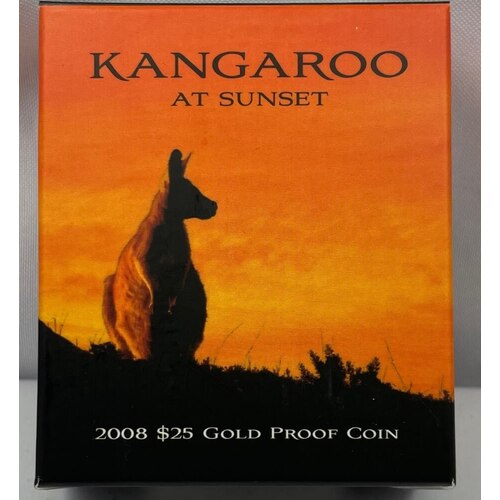 2009 $25 Gold Proof Coin Kangaroo at Sunset