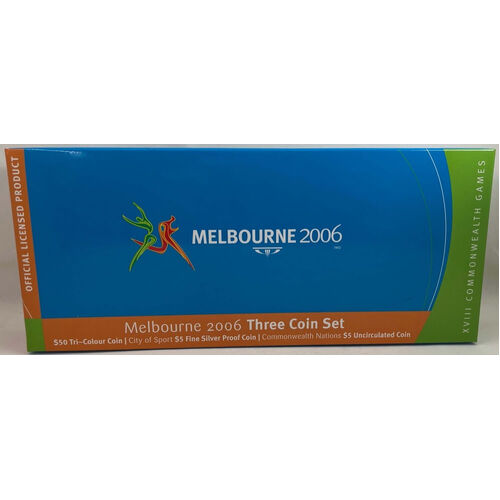 2006 Fifty Dollar Three Coin Proof Set Melbourne Games