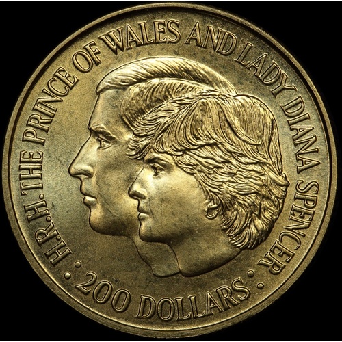 1981 200 Dollar Gold Unc Coin Charles And Diana