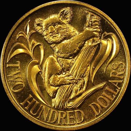 1985 Two Hundred Dollar Gold Unc Coin Koala
